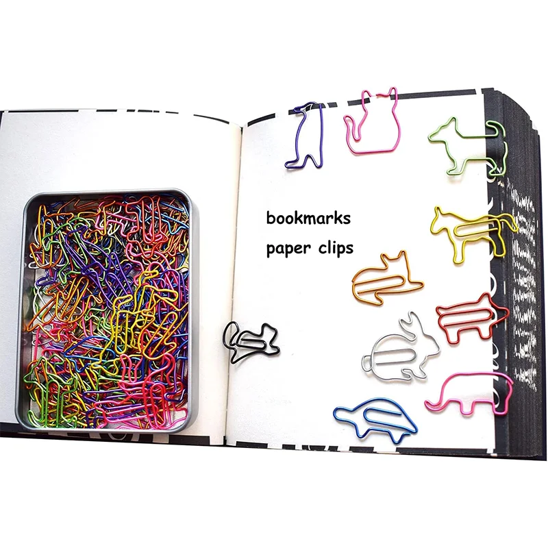 20Pcs Colourful Bookmark Holder Office Supplies Bookmark Holder Colourful Paperclip Cute Cartoon Paperclip Random Pattern