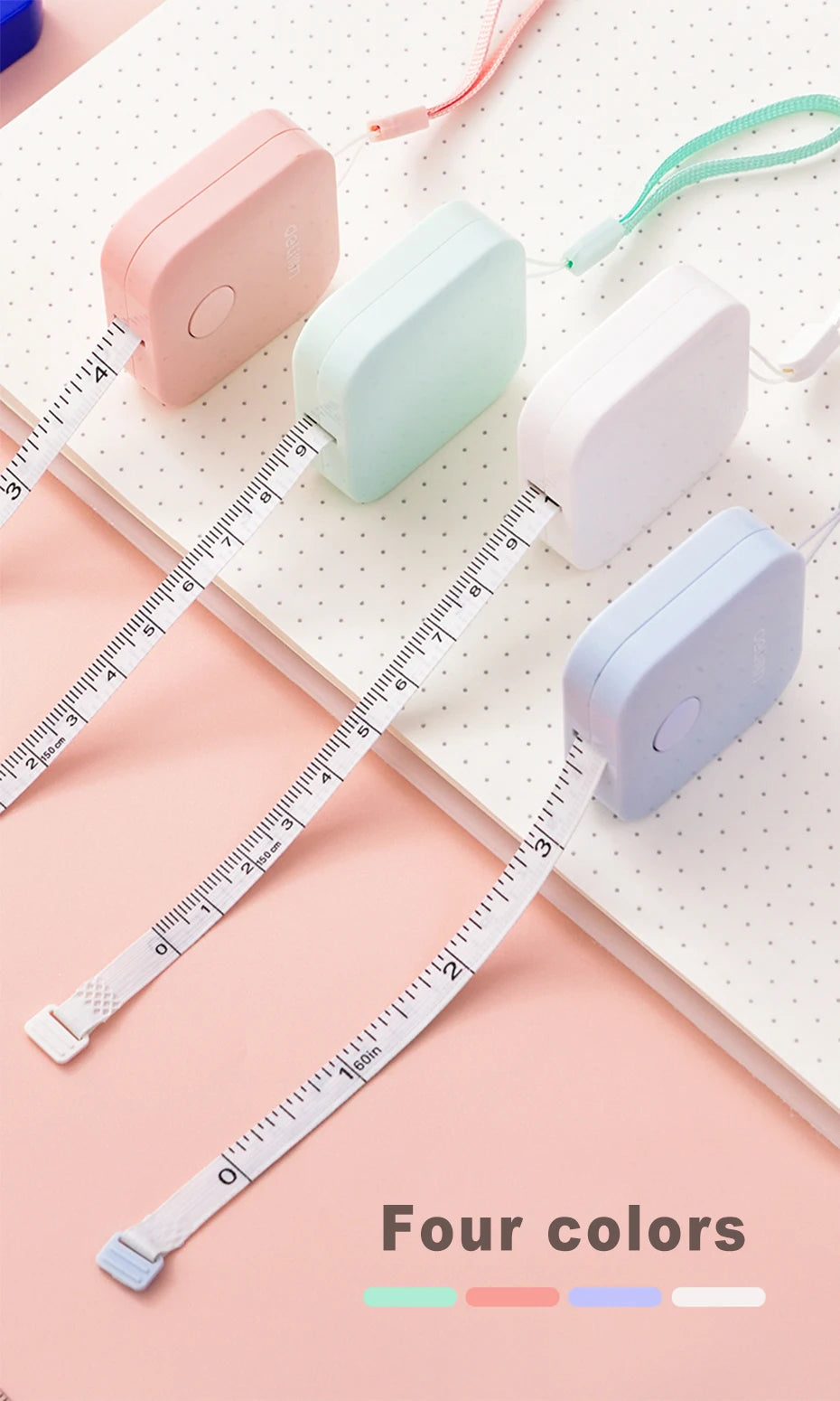 Deli 1.5m 2m Measure Tape Double Scale Body Sewing Flexible Ruler for Kids Aldult Height Waist Measuring Tailor Craft Soft Ruler