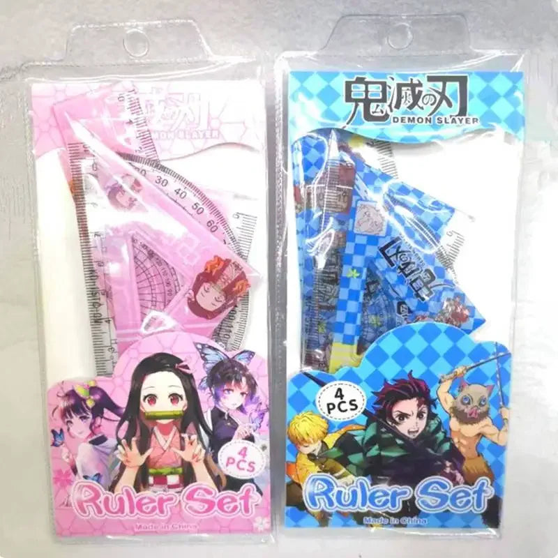 4Pcs/Set Anime Ruler Drawing Measurement Geometry Triangle Ruler Set gifts
