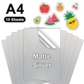 10 Sheets Printable Vinyl Sticker Paper 100% Transparent Self-adhesive A4 Copy Paper DIY Label for Inkjet Printer Not Waterproof