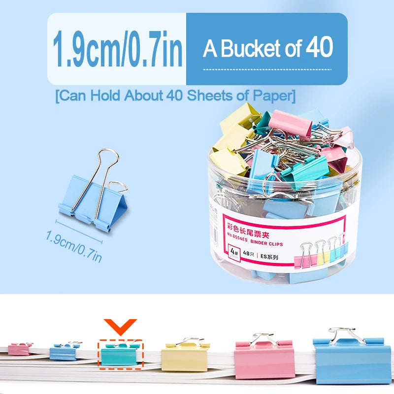 Long Tail Clip Colored Ticket Clip Tailcoat Clip Test Paper File Ticket Clip 1-6 # Size Book Clip Stationery