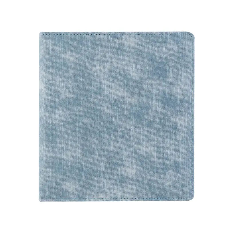 A5 Denim-Style D-Ring 3-Ring Binder – Expandable 80-100 Pages, PU Leather Photo/Card Organizer with Multi-Pocket PP Inserts