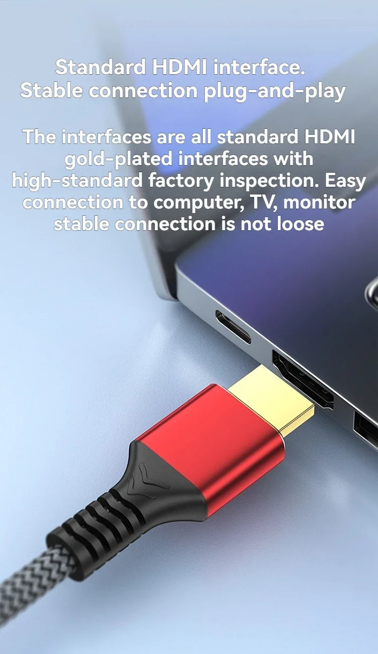 MINGCVIL 48Gbps HDMI-compatible Cable 8K 60Hz 1m 2m 3m 5m HDMI-compatible 2.1 Cable 4K 120Hz HDR 3D Effect Video for HDTV PC
