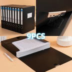 9pcs A4 Size Foldable Document Binder, Thickened PP Material, Vertical Accounting Voucher Document Storage Box with Label Holder
