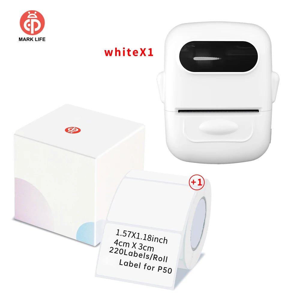 Marklife P50 Thermal Label Printer Mini Bluetooth Self-Adhesive Sticker Printer for School Office Kitchen To Tag Price Machine