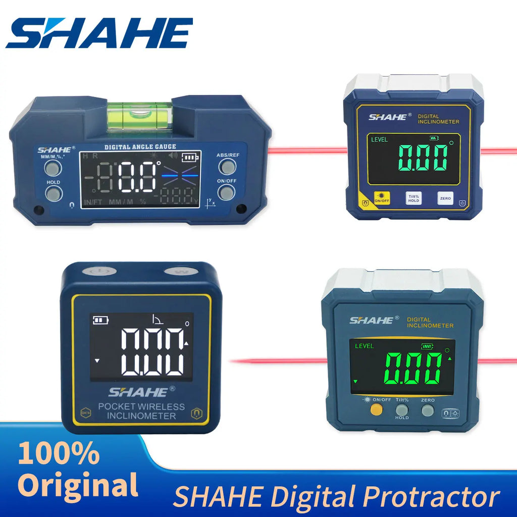 SHAHE Rechargable Digital Protractor Inclinometer Digital Angle Finder Level Box Angle Measuring Tools