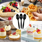 100pcs Plastic Dessert Spoons Set - Durable, Easy To Clean, Space-Saving, Perfect for Birthday Parties, Buffet Weddings