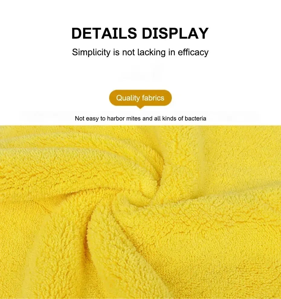 Car Microfiber Cleaning Towels Thicken Double Layer Soft Drying Cloth Towel Car Care Detailing Towel Wash Rags
