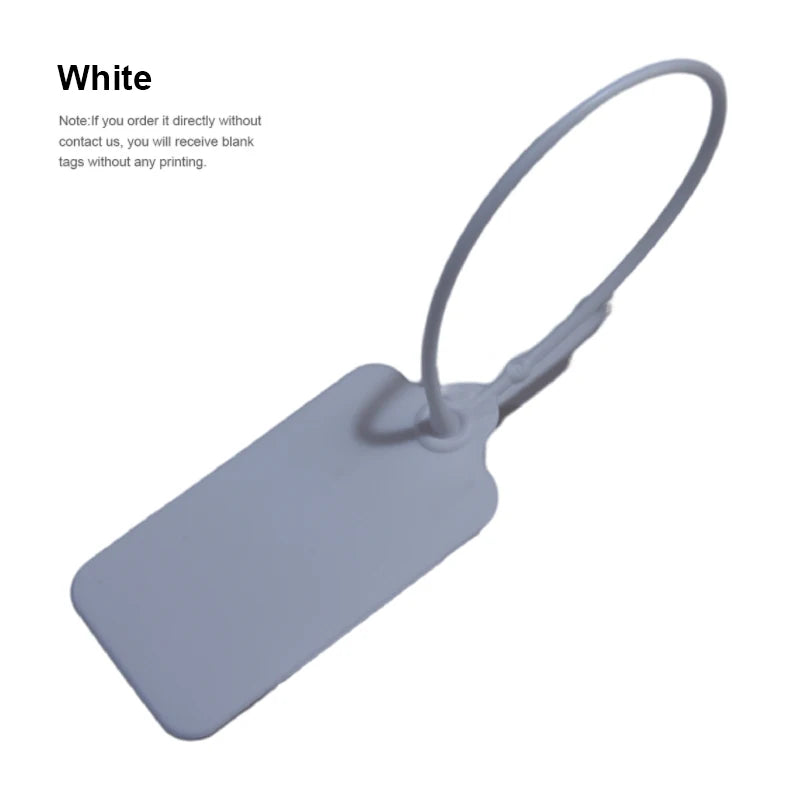 100Pcs Custom Logo Disposable Plastic Security Seals Hang Tags for Clothing Shoes Bags 220mm 8.66"