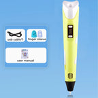 3D Pen With LCD Screen Compatible PLA Filament Toys 3D Drawing Printing Pen for Children DIY Christmas Birthday Gift