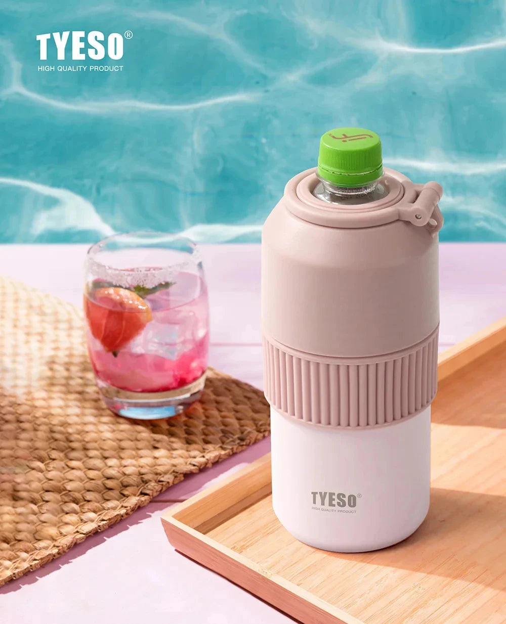 Tyeso 680ML Insulated Sports Tumbler, Portable Durable Cold Keeping Water Cup Perfect for Outdoor Activities Travel  Daily Use