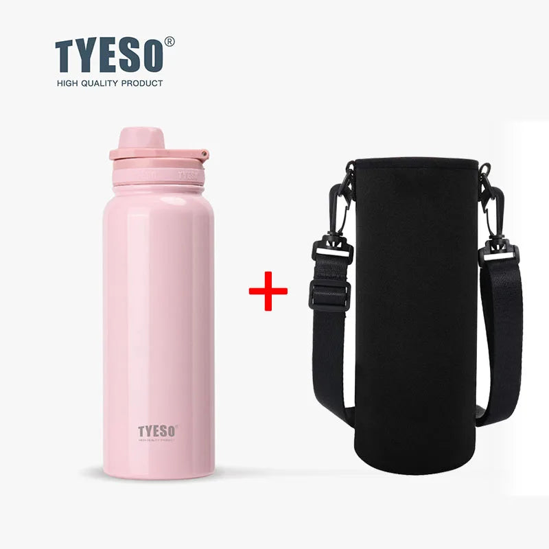 TYESO Stainless Steel Thermal Water Bottle Portable Tumbler Sport Vacuum Flask Keeps Cold and Heat Thermal Mug Car Insulated Cup
