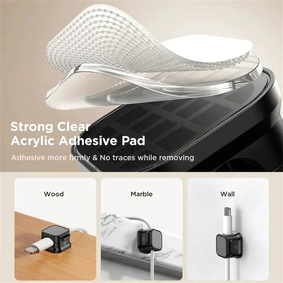 Magnetic Cable Clip Winder Holder Adhesive Wire Keeper Cord Cable Organizer USB Charging Cables Winder for Office Desktop Home