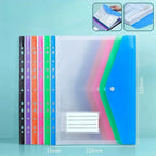 6 A4 Large Capacity Loose Leaf Folders with 11 Hole Binding Rings, Modern PP Material, Expandable Buttons and Label Pockets