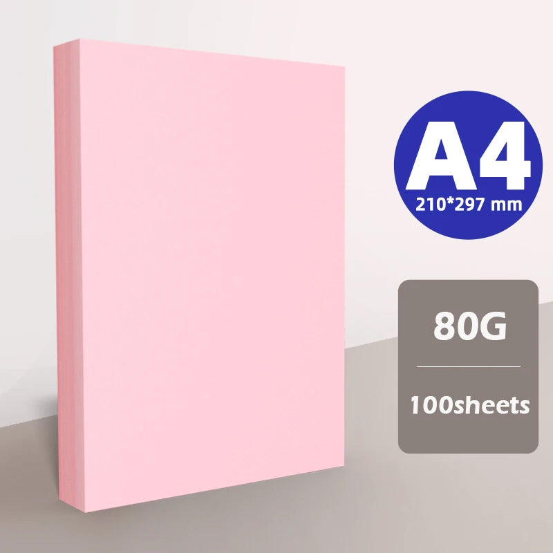 Pink Copy Paper Ppink A4 Paper B5 Printing Paper A5 Color 80G Thickened 140g Gram A3 Color Paper 160G For Handmade Name Brand