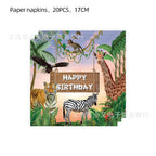 Jungle Disposable Paper Plate Napkin Cup Safari Animal Party Supplies for Baby Shower Safari Jungle Theme Birthday Decoration