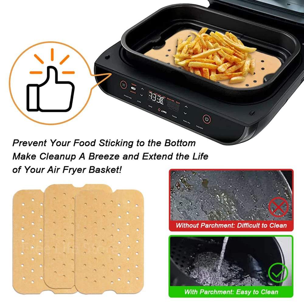 Air Fryer Parchment Paper for FG551 Ninja Foodi Smart XL 6-in-1 Indoor Grill Non-stick Perforated Airfryer Liner Baking Tools
