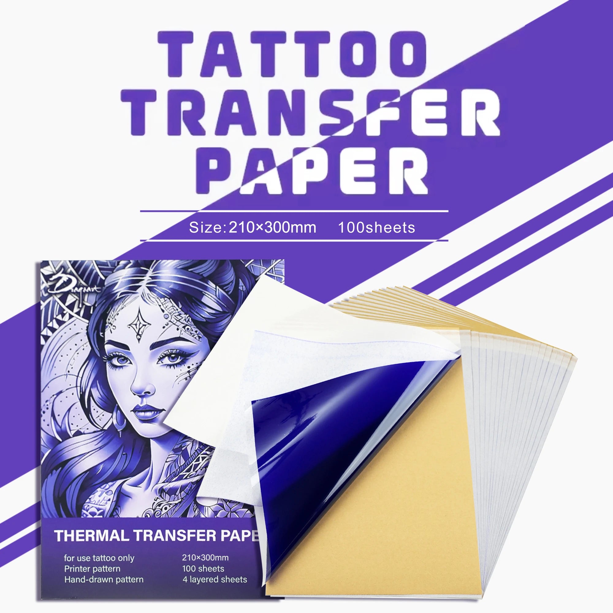 Tattoo Transfer Paper A4 Size Tattoo Stencil Paper Copy Paper Thermal Paper for Tattoo Transfer Machine or Hand Drawing