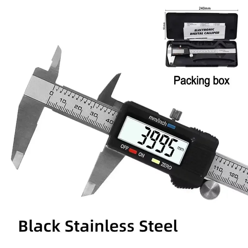 High Precision Digital Caliper - Electronic Display Thickness Gauge - Industrial Grade Stainless Steel Precision Measuring Tool