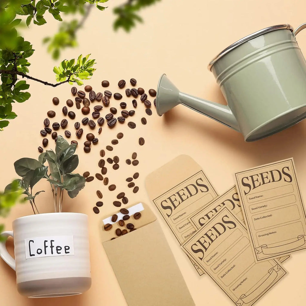 50/100/150 Pcs Seed Envelopes Resealable Seed Packets 3.15 X 4.72 Inch Secure Tiny Seal Saving Envelopes (Brown) For Gardening
