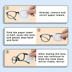100PCS Disposable Eyeglass Cleaning Wipes - Individually Packaged, Suitable for Eyeglasses, Smartphones, Tablet Screens
