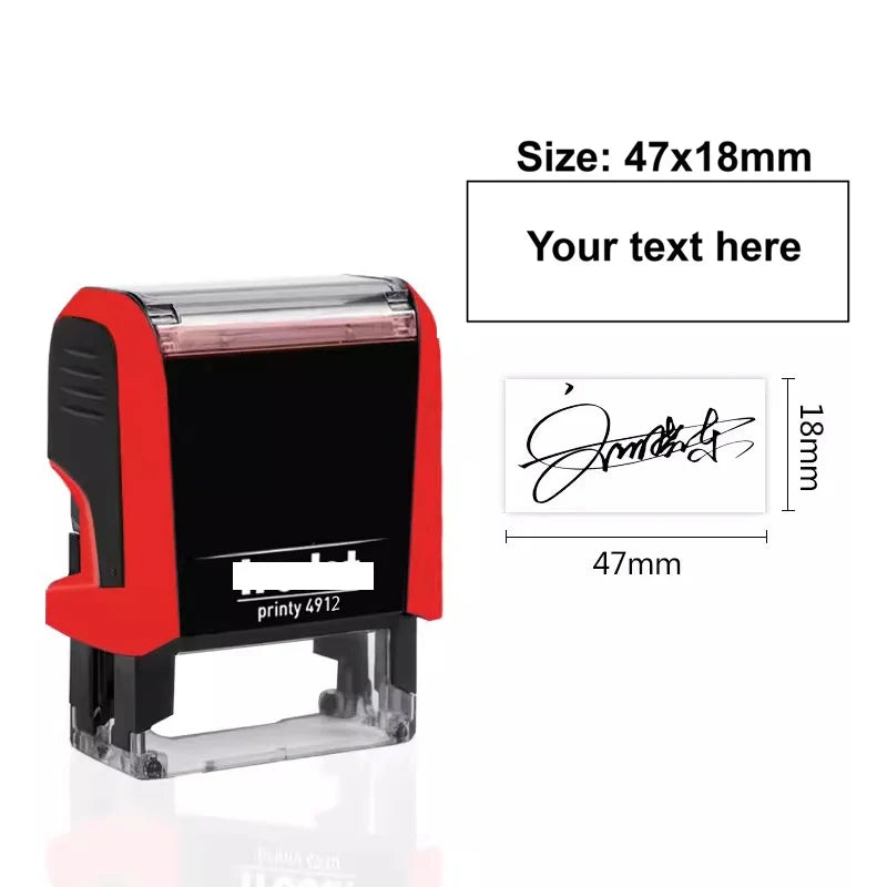Customizable Self-Inking Rectangular Personalized Name Signature Laser Engraved Rubber Stamp