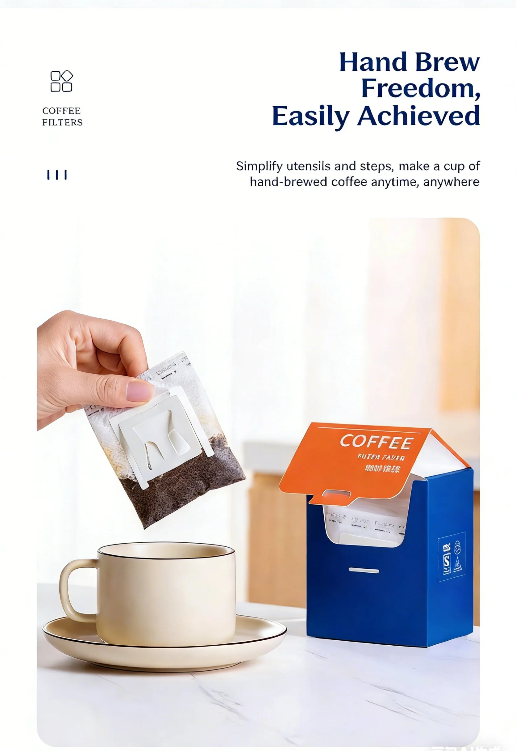 Disposable Coffee Filter Bags Portable Drip Coffee Paper Pack Hanging Ear Espresso Coffee Accessories Tea Brewing Tools