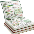 Multifunctional 120 Pages Loose-leaf Notebook Color Detachable Diary Book Grid Inner Pages Flip Up Hand Account Book Students