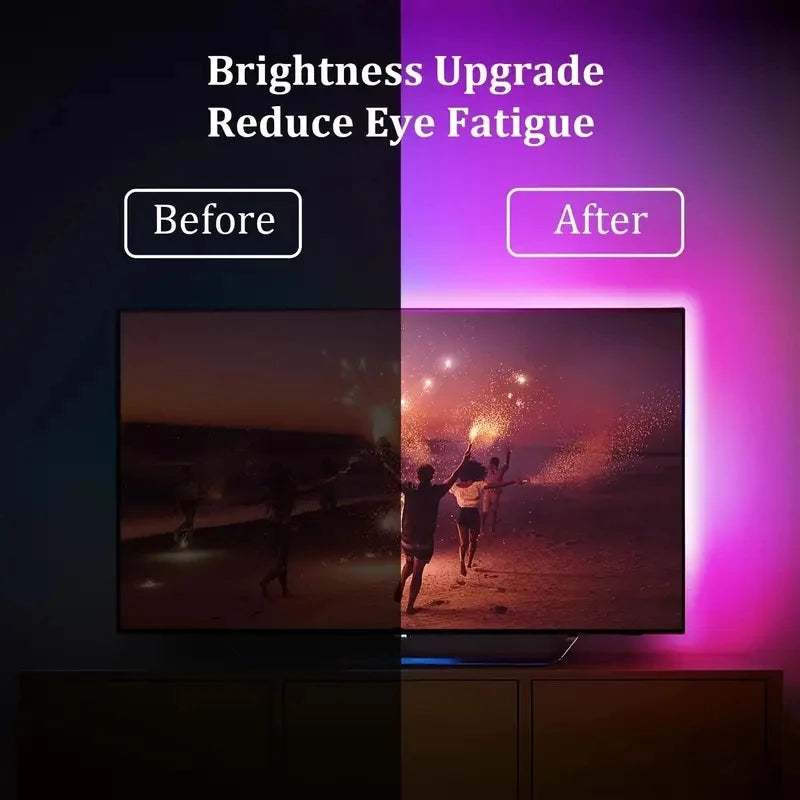 Tv Ambient Backlight 5V Usb Rgbic Led Light Strip With Camera 3.8M 5M App Smart Lighting Screen Color Synchronization Game Lamp
