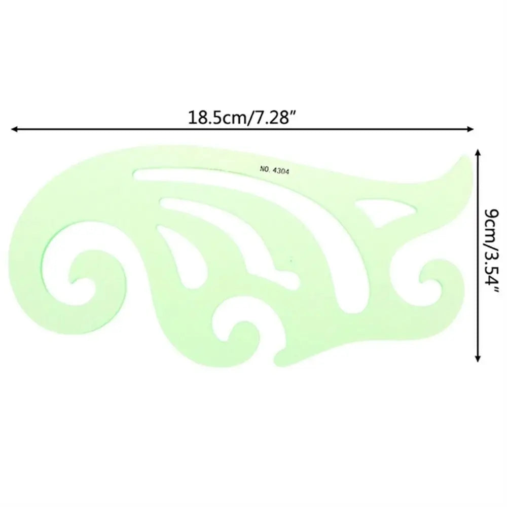 17 Styles Rulers Green Plastic Circles Geometric Template Ruler Stencil Measuring Tool Stationery Students Drawing Curve Ruler