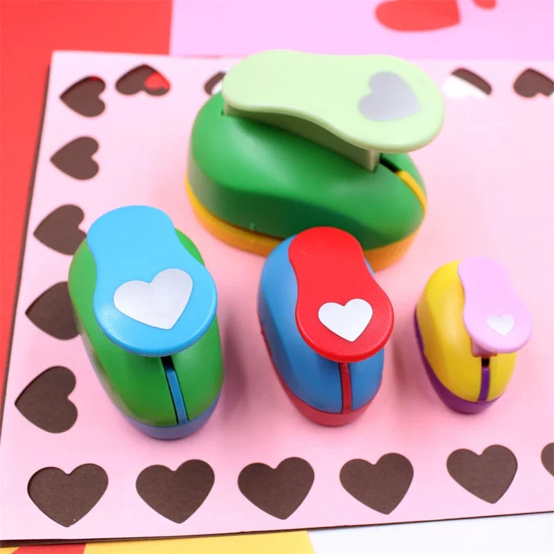 8/16/25/38/50mm Random Color Heart Punch DIY Embossing Punches Scrapbooking Machine Paper Cutting Hole Punch Rounder Cutter