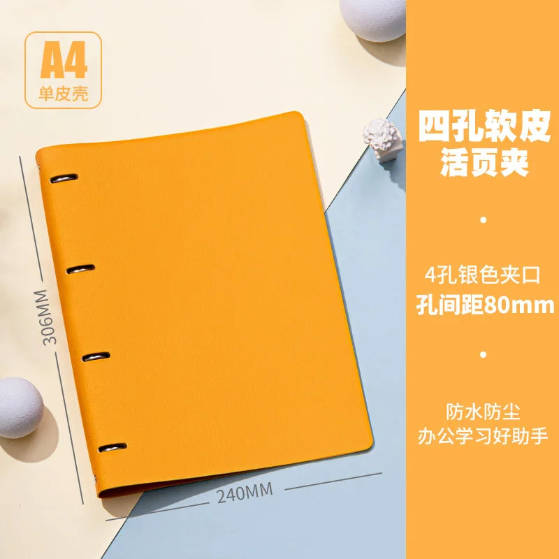 New A4 PU Leather Notebook Binder, Refillable 3/4 Round Ring Binder Cover for A4 Filler Paper, Notebook Personal Planner Binder