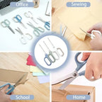 Blue Cute Office Scissors with Comfort-Grip Handles, Sharp Craft Scissors for DIY Art, Sewing, Fabric, Student, Teacher, and Ho
