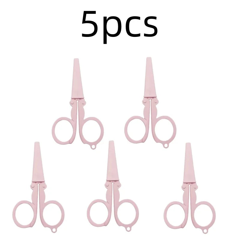 Cute Foldable Scissors Mini Morandi Paper Cutter Knife Portable Envelopes Opener DIY Handmade Art Tools School Office Supplies