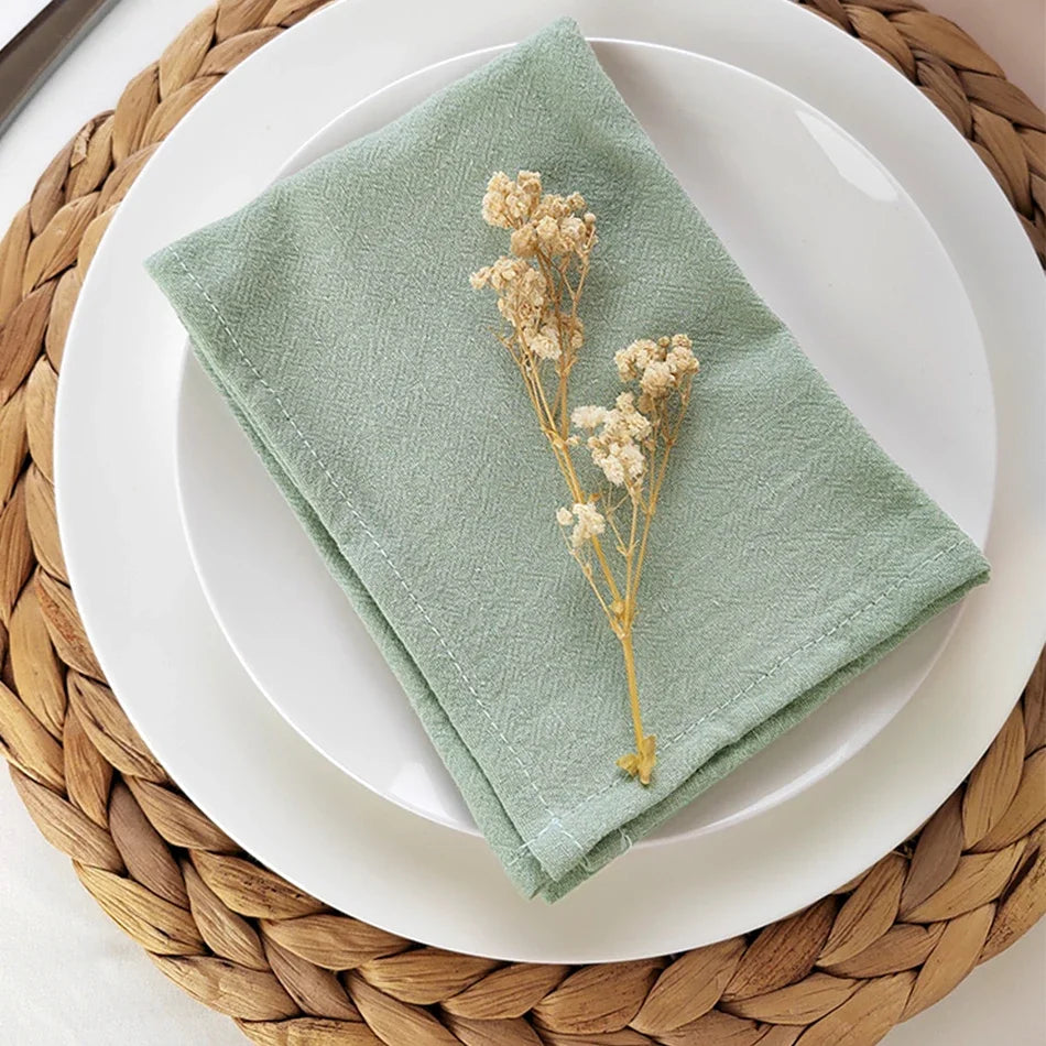 Set of 6 Cotton Dinner Cloth Napkins 30x45cm Soft Washable Perfect for Weddings Parties Christmas Birthdays and Family Gathering