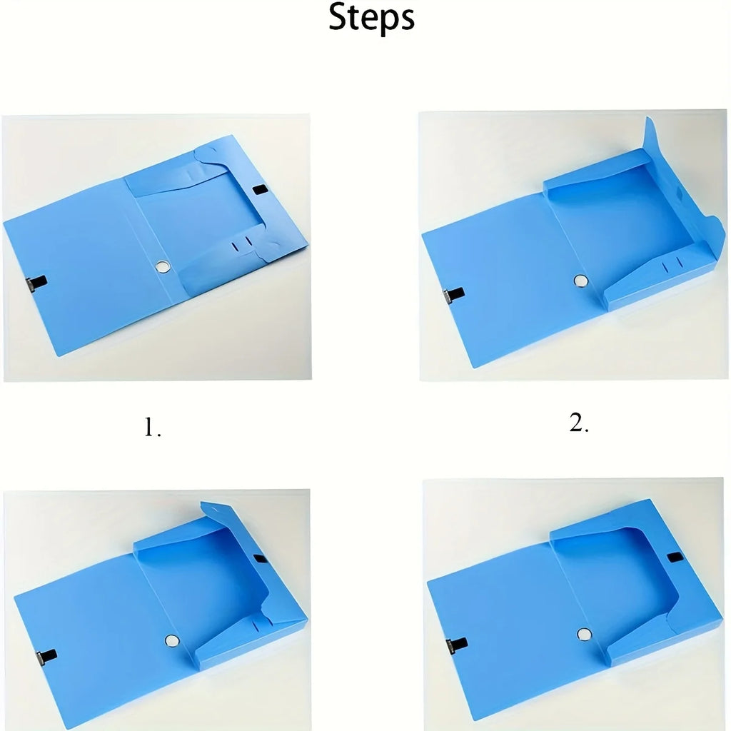 Large Capacity Foldable Plastic File Box for Office Use, Thickened A4 File Organizer, for Accounting Vouchers Resources Contract