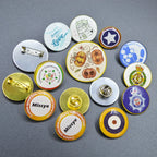 100pcs/lot Shirley custom metal badges lapel pins with epoxy resin domed Printed label pins name badge personalised