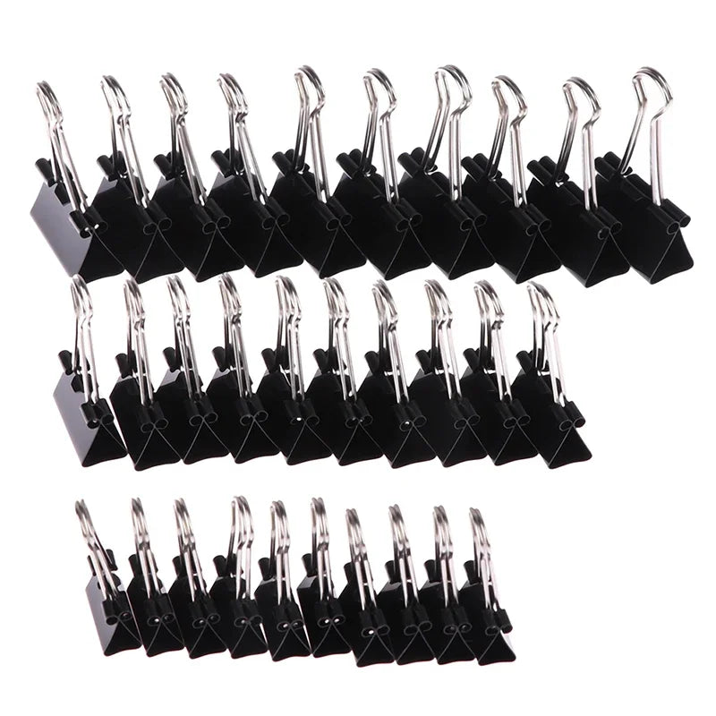 10/20/30/40/50Pcs Black Metal Binder Clips 25mm/ 32mm Notes Letter Paper Clip Office Supplies Binding Securing