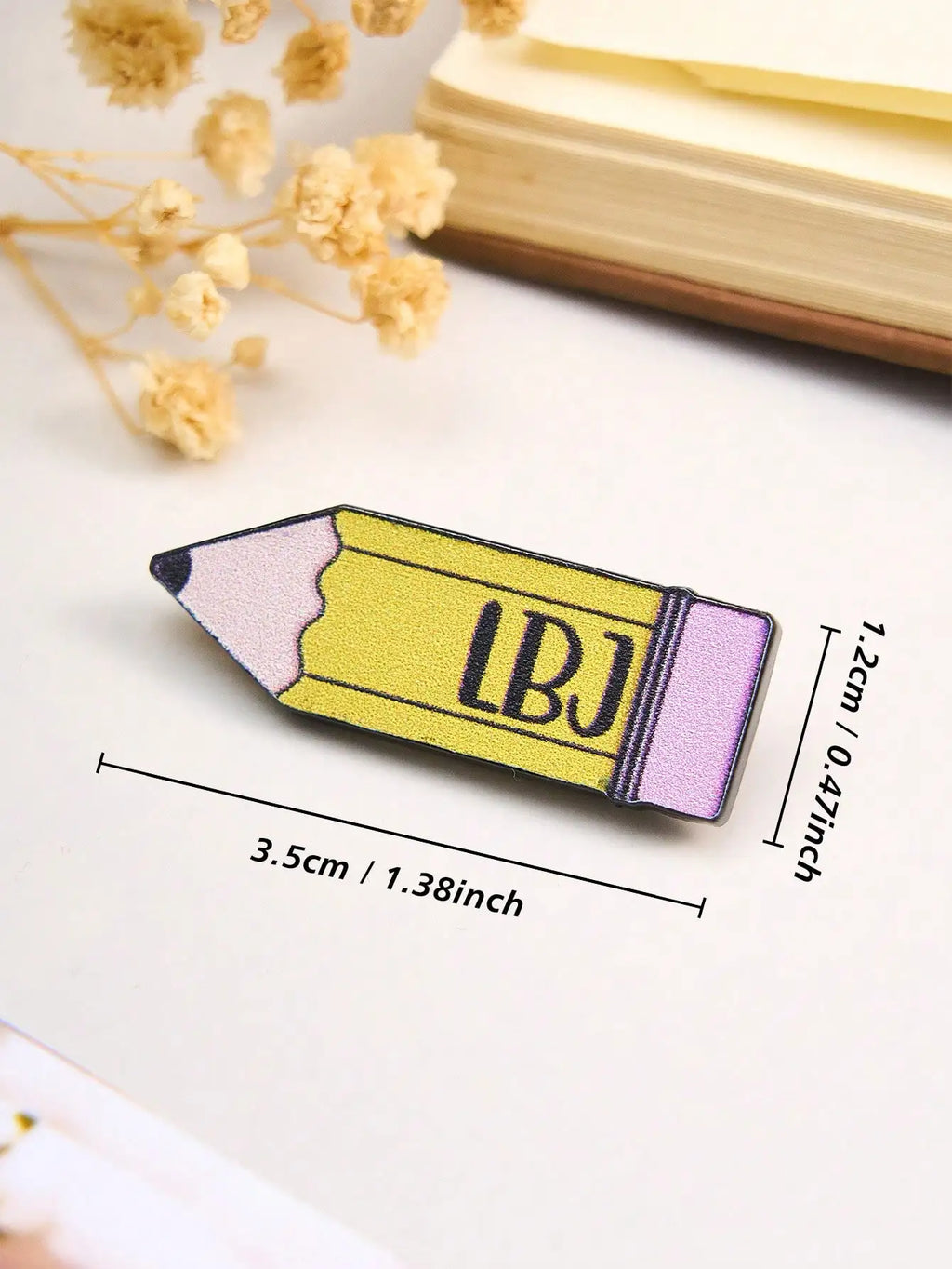Custom Name Pencil Badge for Kids Write On School Teacher Brooch Pin Personalized Cute Kawaii Gift for Student Back to School