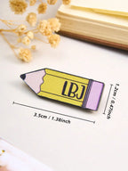 Custom Name Pencil Badge for Kids Write On School Teacher Brooch Pin Personalized Cute Kawaii Gift for Student Back to School