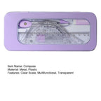 Student compass Protractor clear scale accurate mathematical geometry games school stationery 7 pieces per set