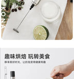 CAFEDEKONA Handheld Portable Electric Milk Frother, Mini Hand Mixer for Home Outdoor Barista Latte Art, AA Batteries Included