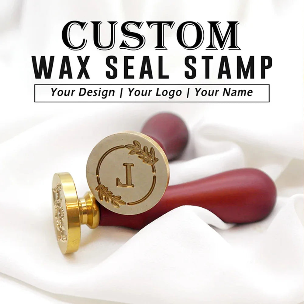 Custom Brass Wax Seal Stamp Personalized LOGO 25/30/40/50mm Round/Square Wax Sealing Head For Wedding Invitation Card Decor Seal