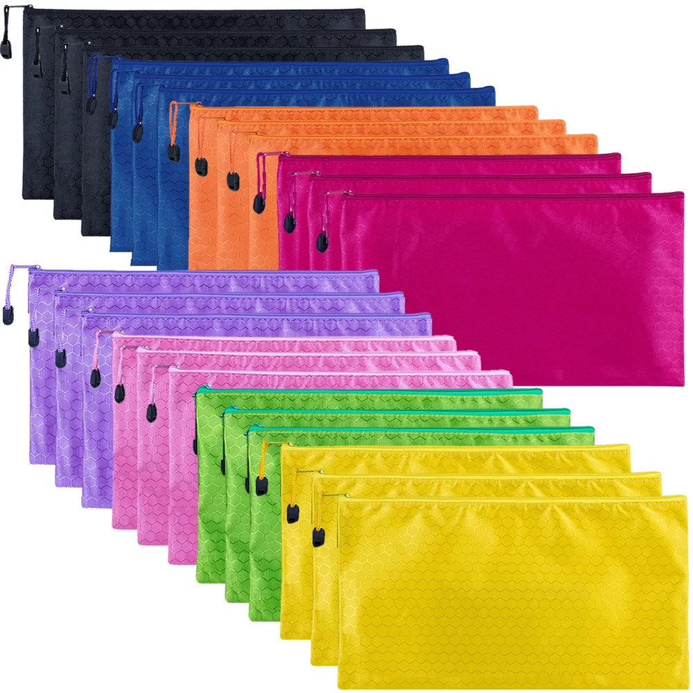 A4/A6 Pencil Bag Zipper Pouch Document Puzzle Bag Waterproof Zip File Folders Pencil Case Storage Bags School Office Supplies