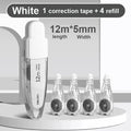 Press Correction Tape Set 5mm*12m Large Capacity Refill Replacement Stationery School Office Supplies Pen Style Correction Tape