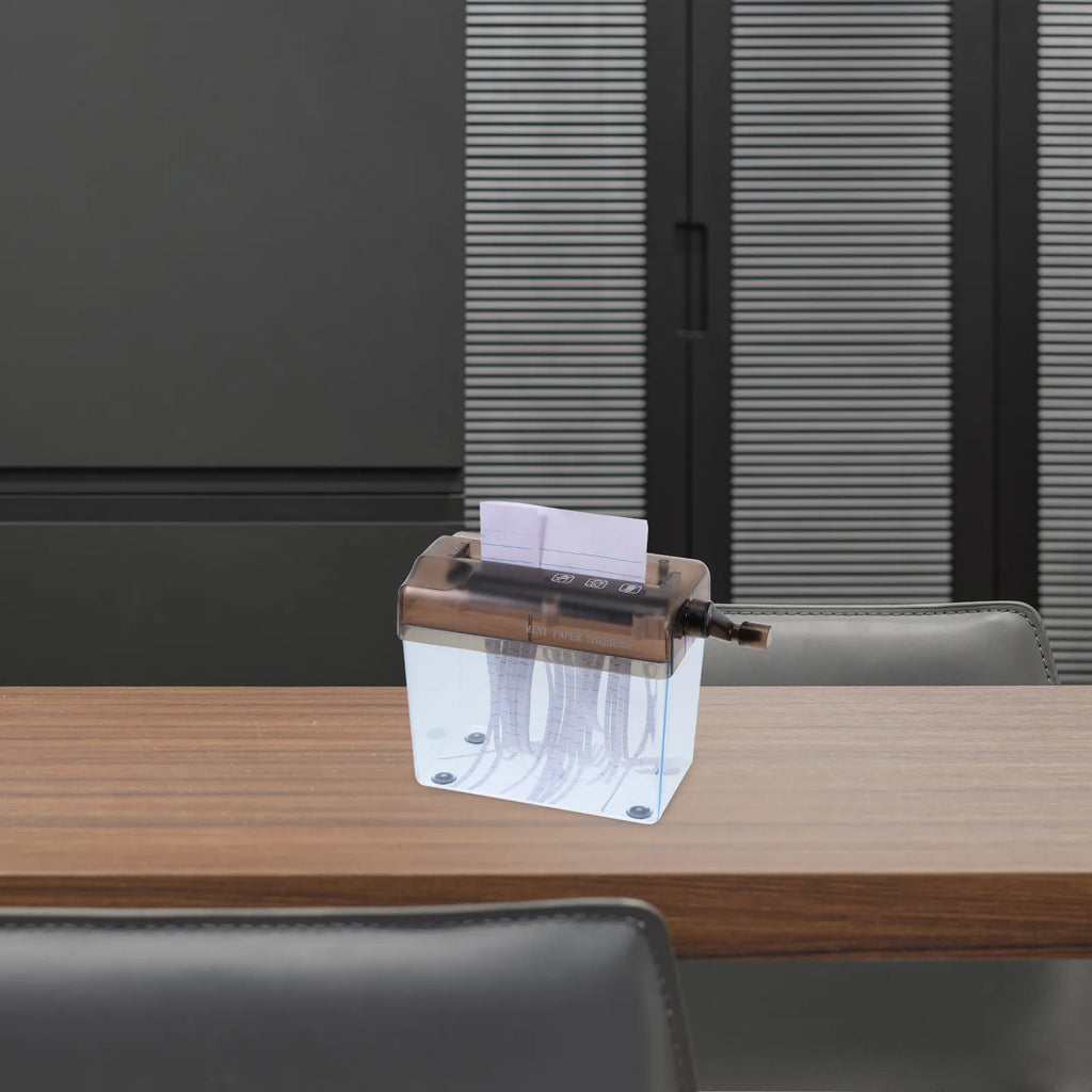 Mini Manual Paper Shredder Hand Crank A4 Document Cutter Desktop Shredder for Office School Home Easy Clean Dust Box ABS