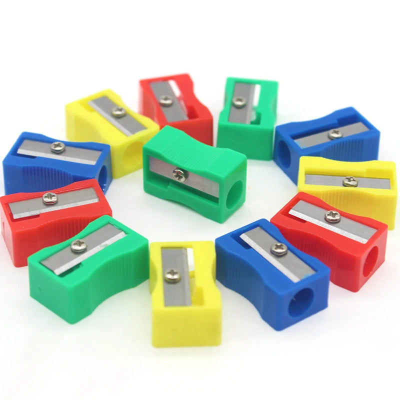 5/10/20PCS Pencil Sharpener Random Mixed Color Plastic Single Hole Manual Pencil Sharpeners Useful Stationery Student Favors ZYF