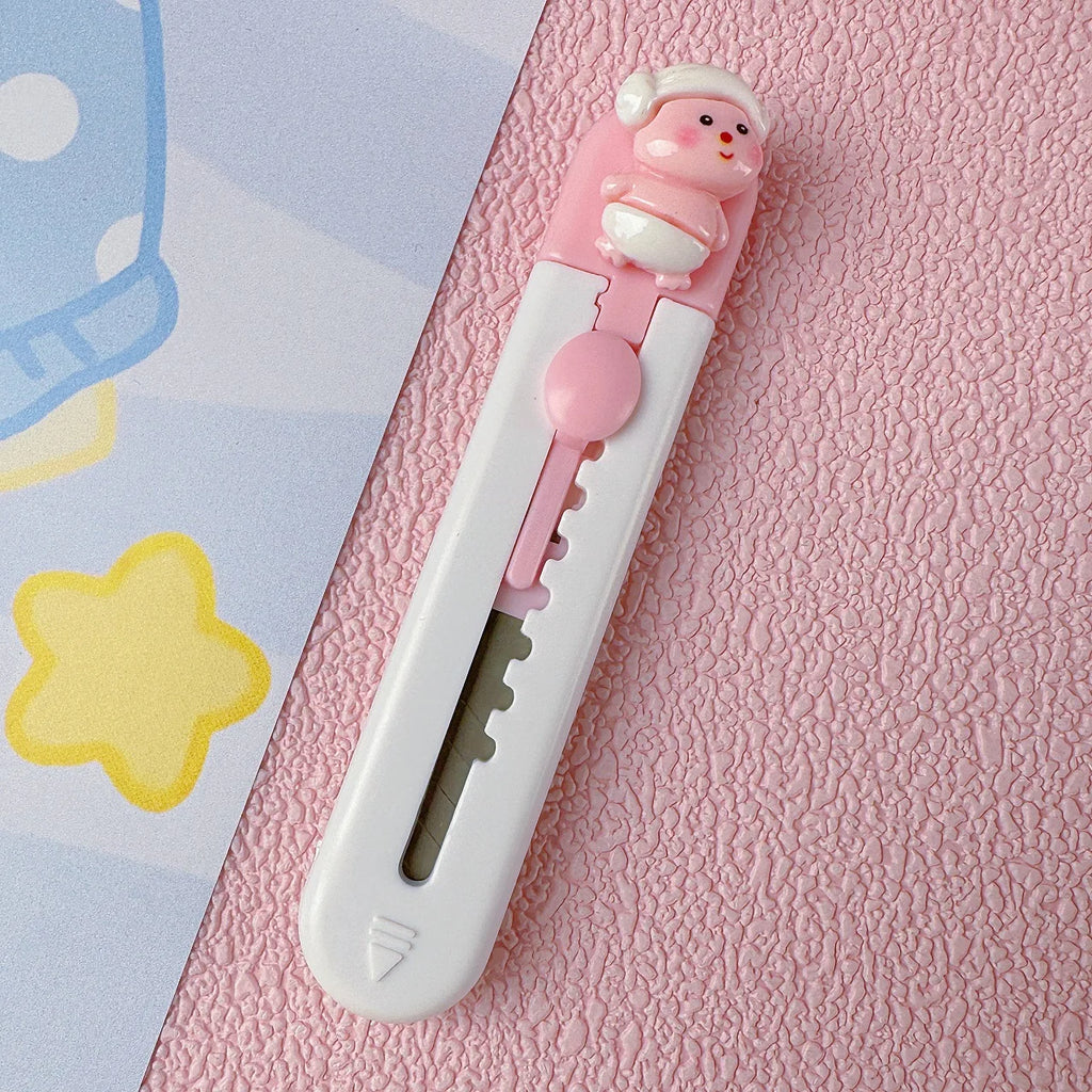1pc Mini Portable Art Knife Students Use Envelope Opener Cute Cartoon Paper Cutter Office Stationery Express Unpacking Device