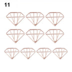 50/20pcs Love Diamond Crown Envelope Stationery Photo Tickets Office Supplies Metal Book Paper Clip Paperclips Mini Binder Clips