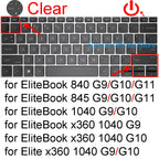 Keyboard cover for HP EliteBook 6 8 G2a G2i G1a G1q G1i 840 G11 G10 845 G9 X360 1040 G8 640 745 645 Silicone Protector Skin Case